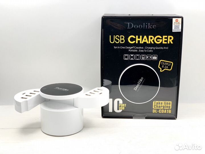 Зарядное устройство на 10 USB 8.2А Doolike