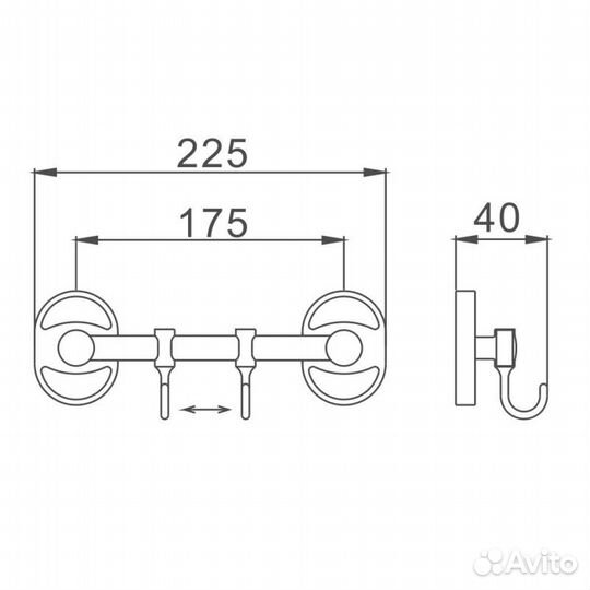 Планка с крючками для полотенец D-Lin D288700-2