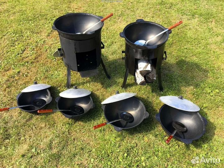 Казан 10л и печь с трубой