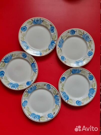 Тарелки Пролетарий голубые розы СССР