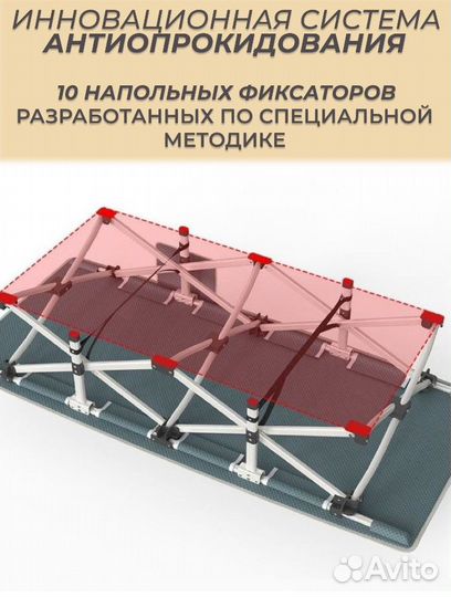 Раскладушка зонтик с матрасом 185*67*36см