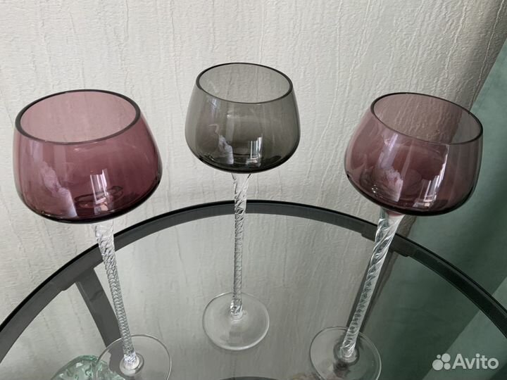 Подсвечники марганцевое и графитовое стекло