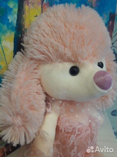 Собачка розовая мягкая игрушка, подарок