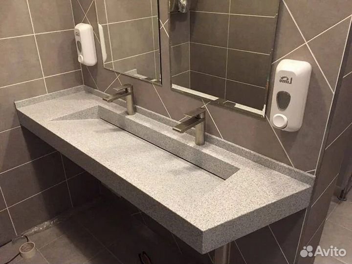 Столешницы раковины в санузлы ТЦ офисы