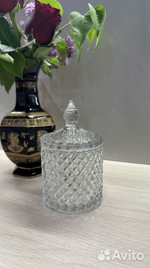 Сахарница ваза для конфет интерьерная стекло