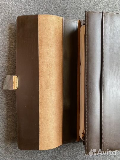 Мужской кожаный портфель коричневый