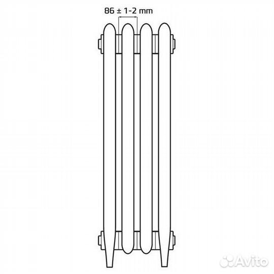 Чугунный радиатор отопления retrostyle Bohemia 450