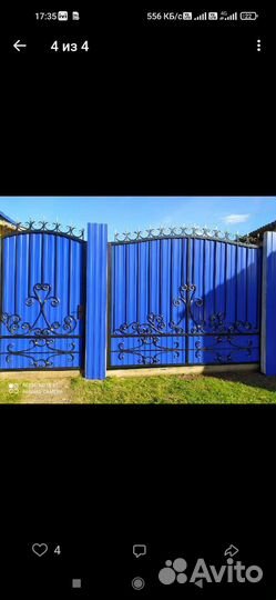 Ворота калитки с элементами художественной ковки