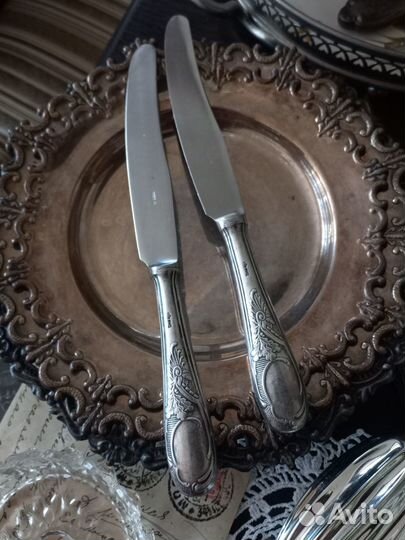 Ножи Мельхиор в Посеребрении (Винтаж)