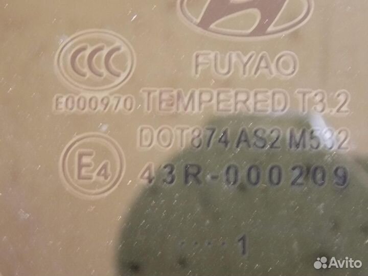 Стекло кузовное глухое правое для Hyundai Solaris