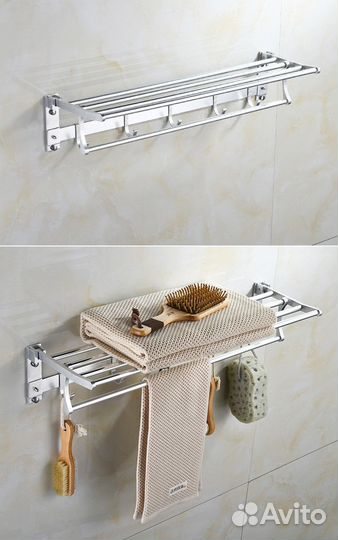 Полка для полотенец откидная 40 см(алюминий)