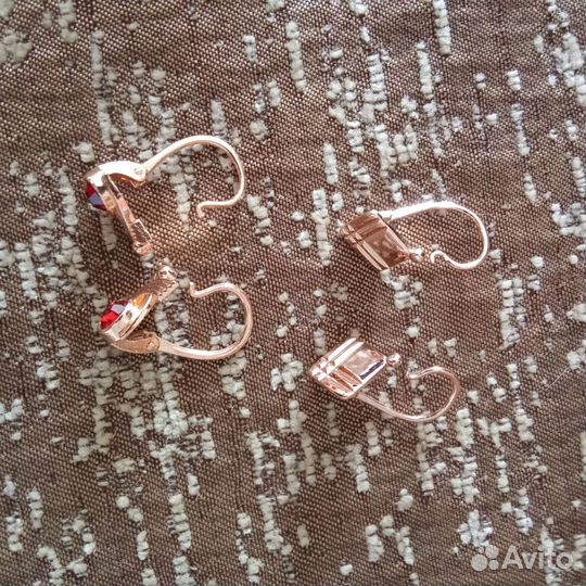 Серьги мед.сплав под советское золото