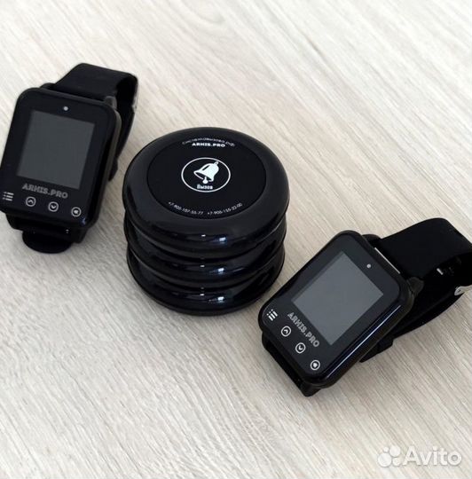 Кнопка вызова официанта с часами-пейджер Элит