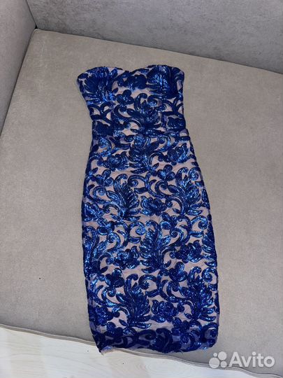 Платье синее коктейль