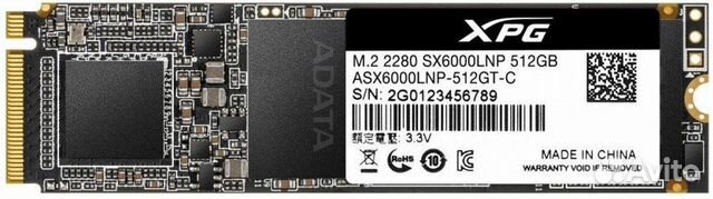 SSD накопитель A-data 512гб, M.2 NVMe