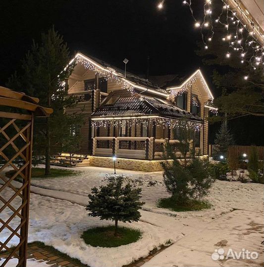 Украшение дома гирляндами