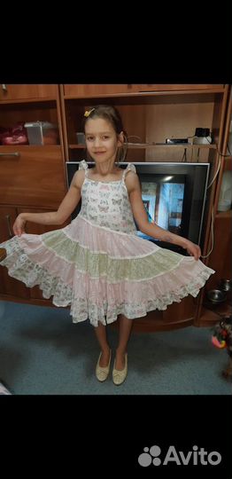 Красивущщее летнее платье- сарафан 5-6 лет