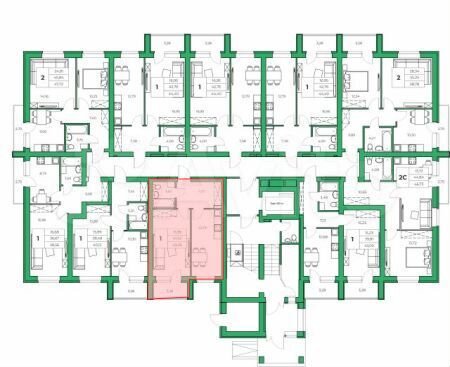 1-к. квартира, 41,4 м², 1/9 эт.