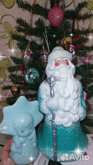 Дед мороз и Снегурочка СССР пластик