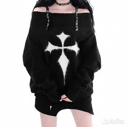 Свитер пуловер y2k goth grunge punk