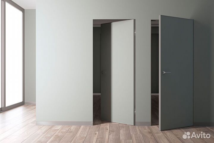 Скрытая дверь с установкой