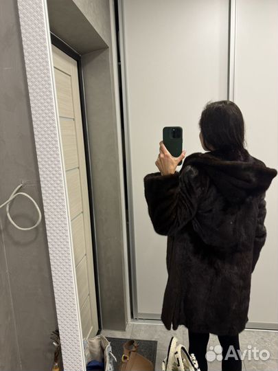 Шуба норковая с капюшоном 42 44 размер