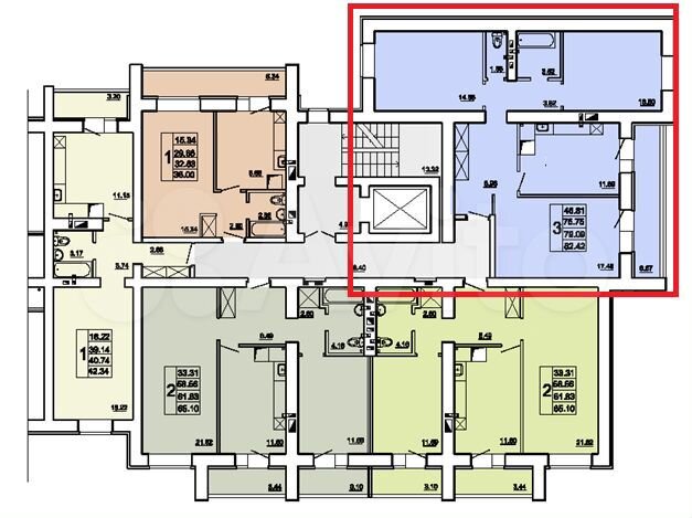 3-к. квартира, 82,4 м², 1/10 эт.