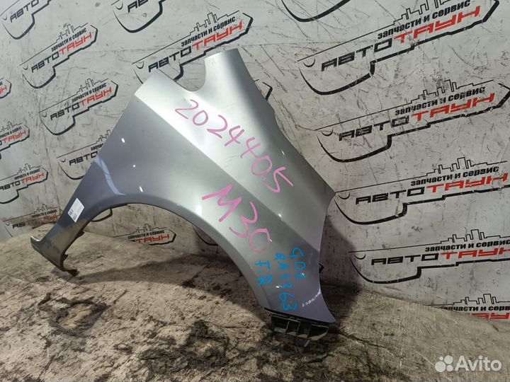 Крыло honda FIT jazz GD1 GD2 GD3 GD4 60211SAA000ZZ переднее правое без ПОВТОРИТЕЛЯ серебро, NH642M Q