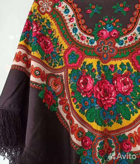 Платок шаль шерсть винтаж