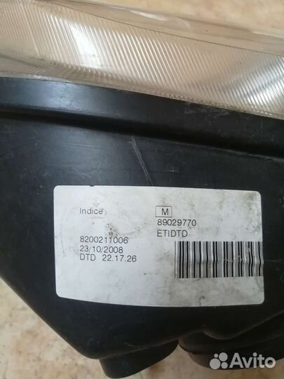 Фара renault Логан 1