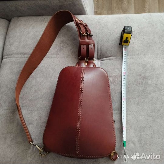 Сумка слинг мужская натуральная кожа.новая