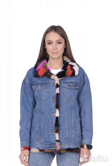 Джинсовая куртка с натуральным мехом