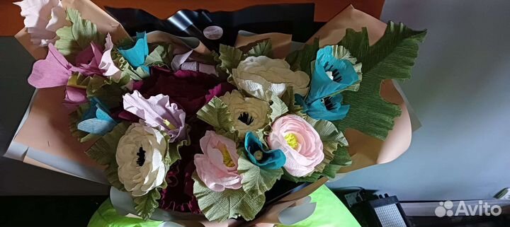 Букет цветов из гофро бумаги