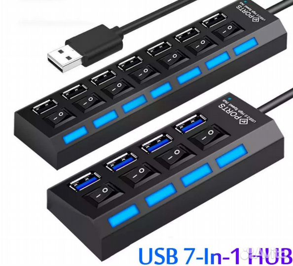 Usb hub разветвитель на 7 портов 2.0