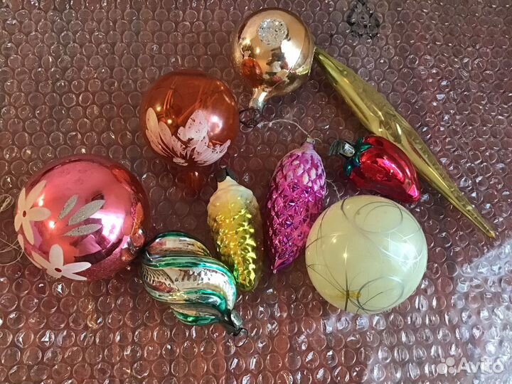 Елочные игрушки СССР и гирлянда