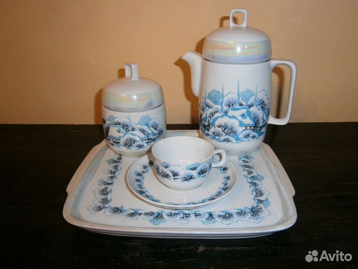 Кофейный сервиз зима Барановка СССР