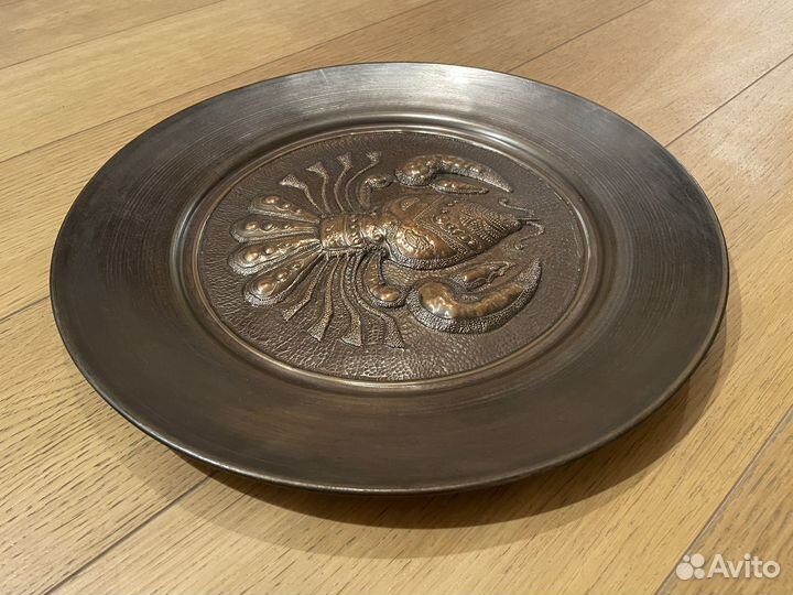 Тарелка декоративная металлическая 38 см