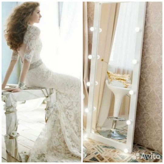 Зеркало с лампами