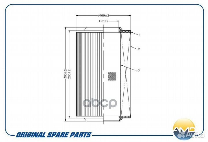 Фильтр воздушный citroen Jumper III 2006- peuge
