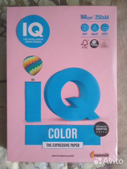 Бумага IQ Premium белая и цветная А4