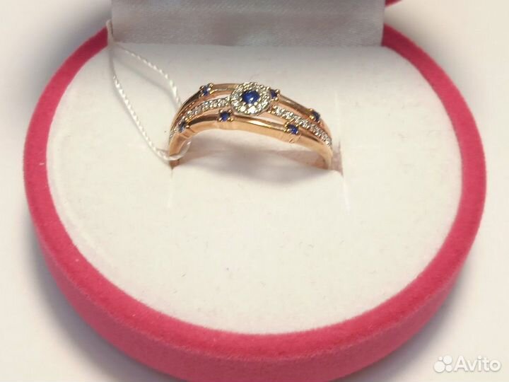 Кольцо с камнями бриллианты золотое