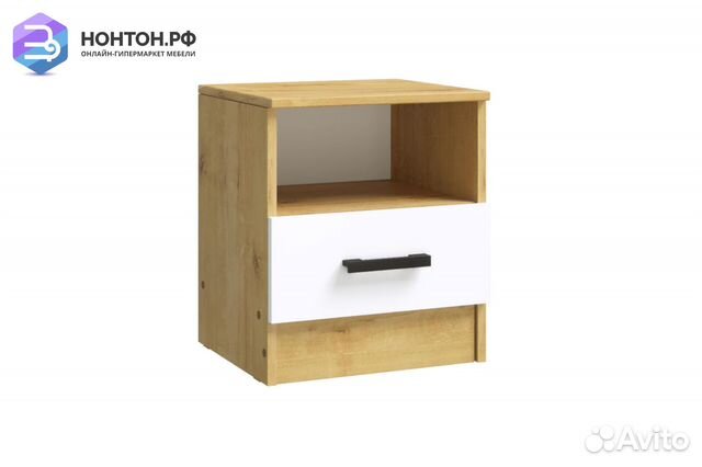 Тумба прикроватная Эко дуб вотан / белый