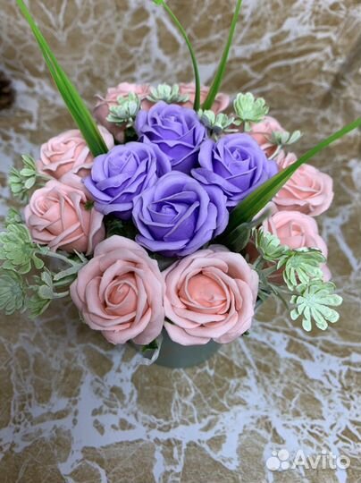 Букет из мыльных роз