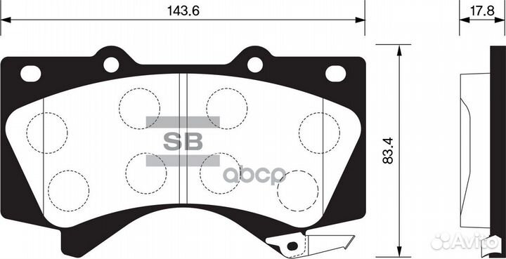 SP1381 колодки дисковые передние Toyota Land C
