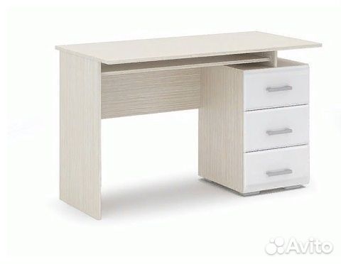 Симба Стол компьютерный (Дуб белфорт/Белый глянец)