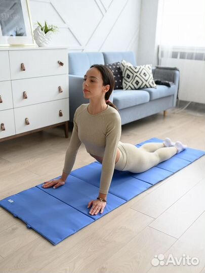 Спортивный коврик складной оранжево-жёлтый