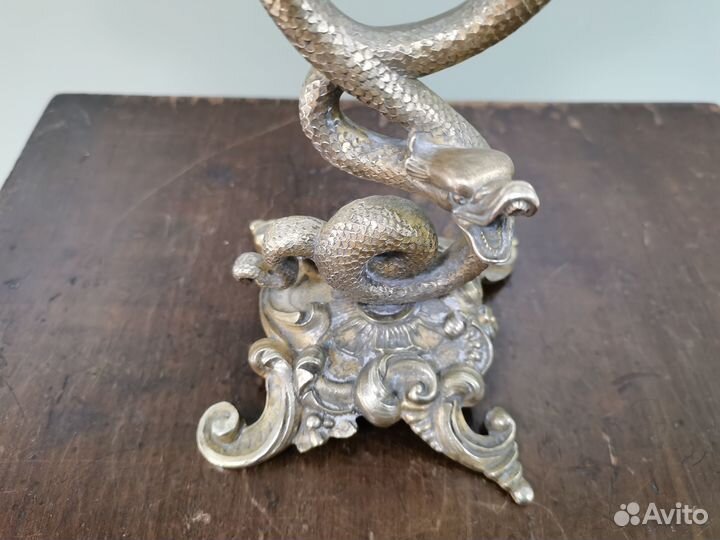 Подчасник часы бронза 19 век змея Царская Россия