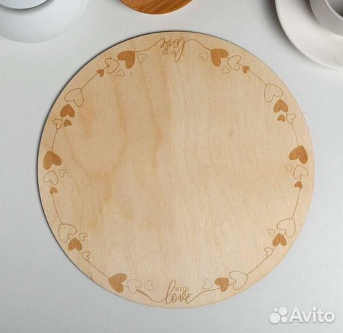 Подложки под торт картонные, деревянная 26 см