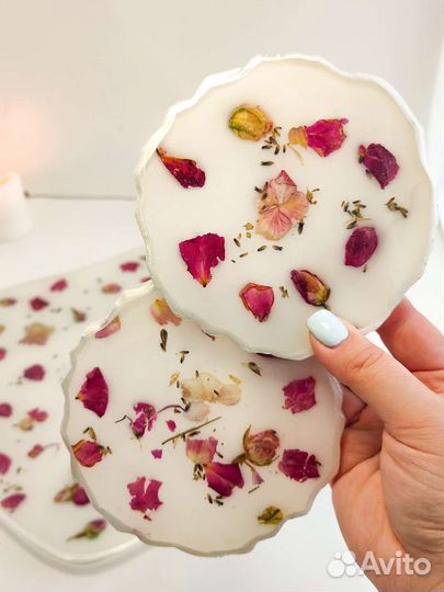 Поднос и подстаканники ручной работы