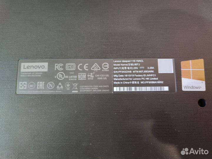 Ноутбук Lenovo Ideapad 110-15ACL черный 15.6